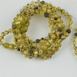 Amber bracelet light green color 18 cm or 22 cm